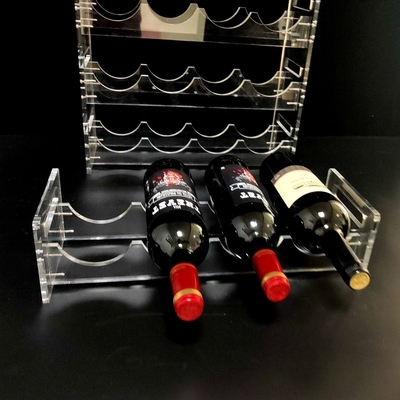 Clear Acrylic Freestanding Stackable Bottle Organizer Display Wine Rack