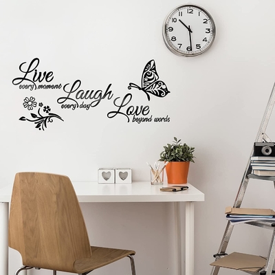 Inspirational Live Every Mom Words Acrylic Mirror Wall Stickers For Laugh Every Day