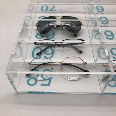 Odorless Clear Acrylic Display Box Acrylic Sunglasses Organizer Box With Silk Screen Logo