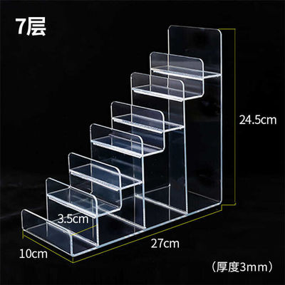 6 Compartments Acrylic Belt Display Stand Dismountable 3mm Thickness 22x15x57cm