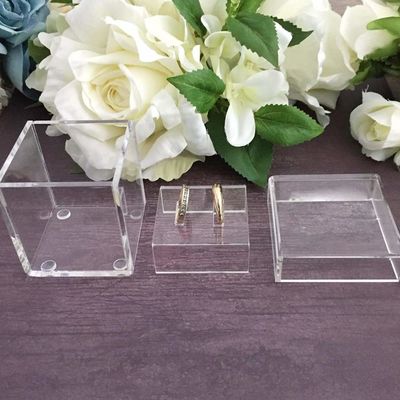 Square Clear PP PS Acrylic Ring Box Chemical Resistance UV Resistance
