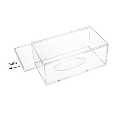 Rectangular Hotel Acrylic Display Box Clear Plastic Tissue Box Holder