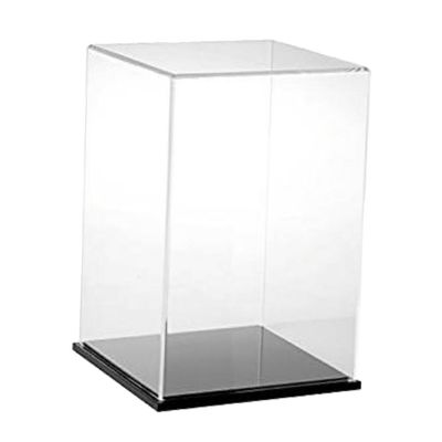Retail Custom Made Acrylic Display Case With Black Base For Collectibles