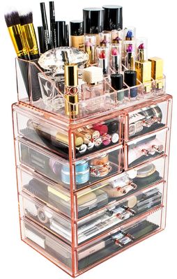 Spacious Design Custom Acrylic Display Case Makeup And Jewelry Storage