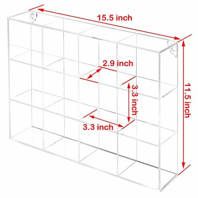 12 Compartment Acrylic Display Frame Wall Mounted Bathroom Organizer Counter Rack