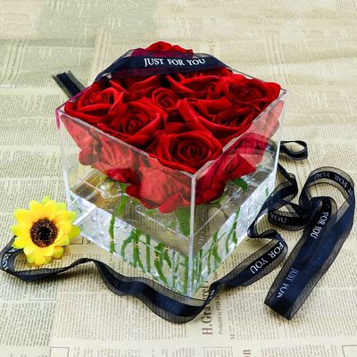0.5mm Thick Acrylic Flower Box With Holes For Valentine'S Day Wedding Gift