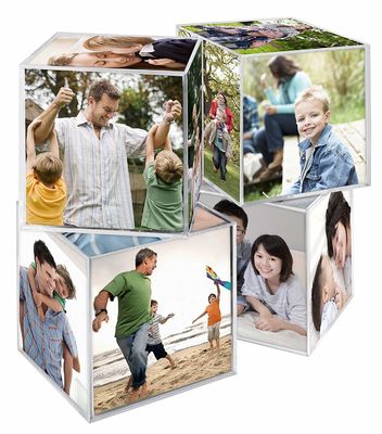 Clear Plastic 6 Sided Acrylic Photo Cube 3.25x3.25Inch For Gift