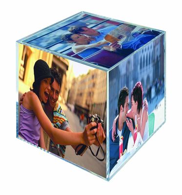 Clear Plastic 6 Sided Acrylic Photo Cube 3.25x3.25Inch For Gift