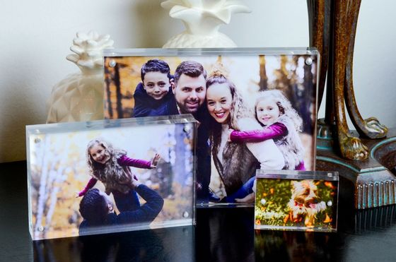 PMMA Acrylic Photo Display Frameless Acrylic Magnetic Picture Frames For Refrigerator