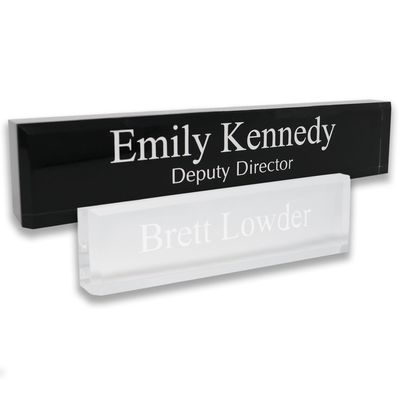 2X8 Acrylic Photo Display Acrylic Table Name Plate Clear White Color