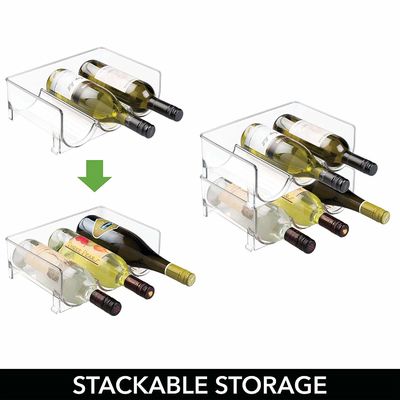 Contemporary Stackable Acrylic Wine Bottle Holder For Kitchen Countertops