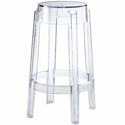 ROHS Modern Clear Acrylic Counter Stool Chairs Fully Assembled For Backyard
