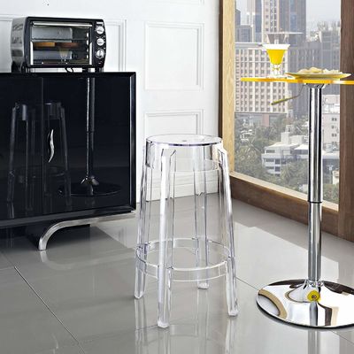 ROHS Modern Clear Acrylic Counter Stool Chairs Fully Assembled For Backyard