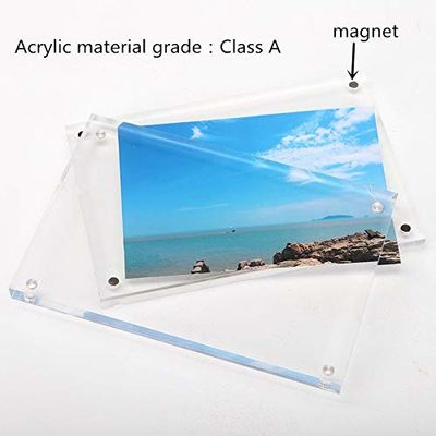 Clear Acrylic Magnetic Picture Frames 5x7 Floating Effect Silk Screen Logo