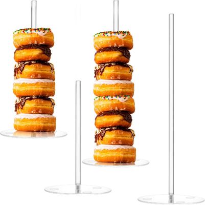 Tiered Display Acrylic Dessert Stands Plastic Donut Holder Fine Workmanship