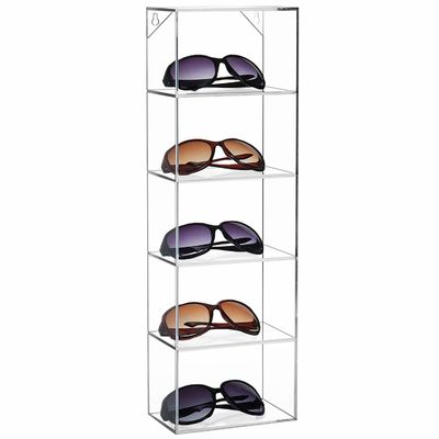 22Inch Clear Acrylic Sunglasses Holder , 5 Slot Acrylic Sunglass Wall Display