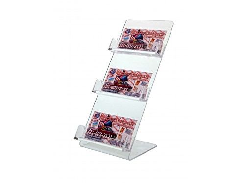 3 Slot Acrylic Clear Board Acrylic Business Card Holder Display Multi Segments