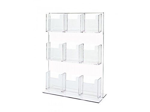9 Pocket Vertical Acrylic Clear Board Freestanding With Sign Holder