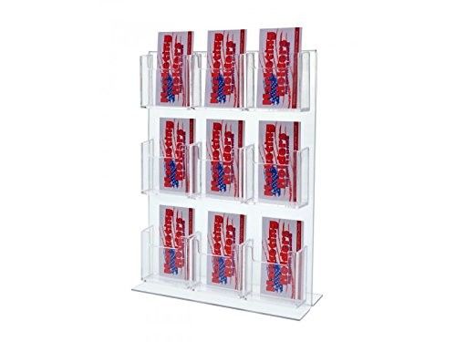 9 Pocket Vertical Acrylic Clear Board Freestanding With Sign Holder