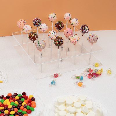 16 Hole Acrylic Candy Display Square Lollipop Display Holder For Weddings