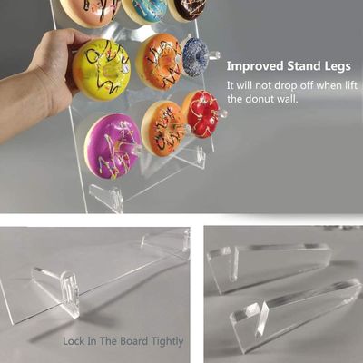 Bagels Holder Doughnut Display Stand , Clear Acrylic Donut Wall