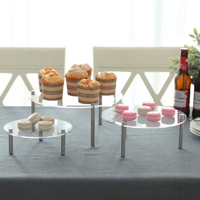 Clear Tiered Acrylic Dessert Display For Wedding / Birthday Party