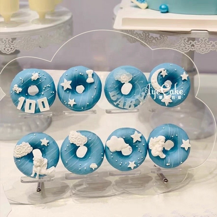 Multi Tiers Clear Acrylic Step Display Stand for Dessert Cookies Cake