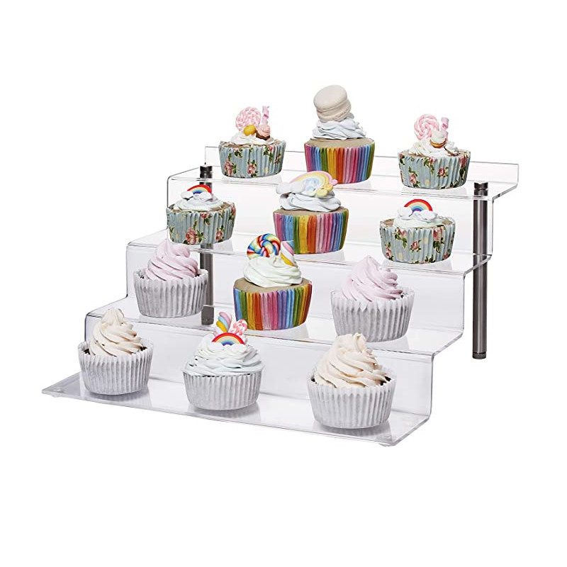3 Tiers Custom Exquisite Clear Acrylic Dessert Display Cupcake Drinks Stand