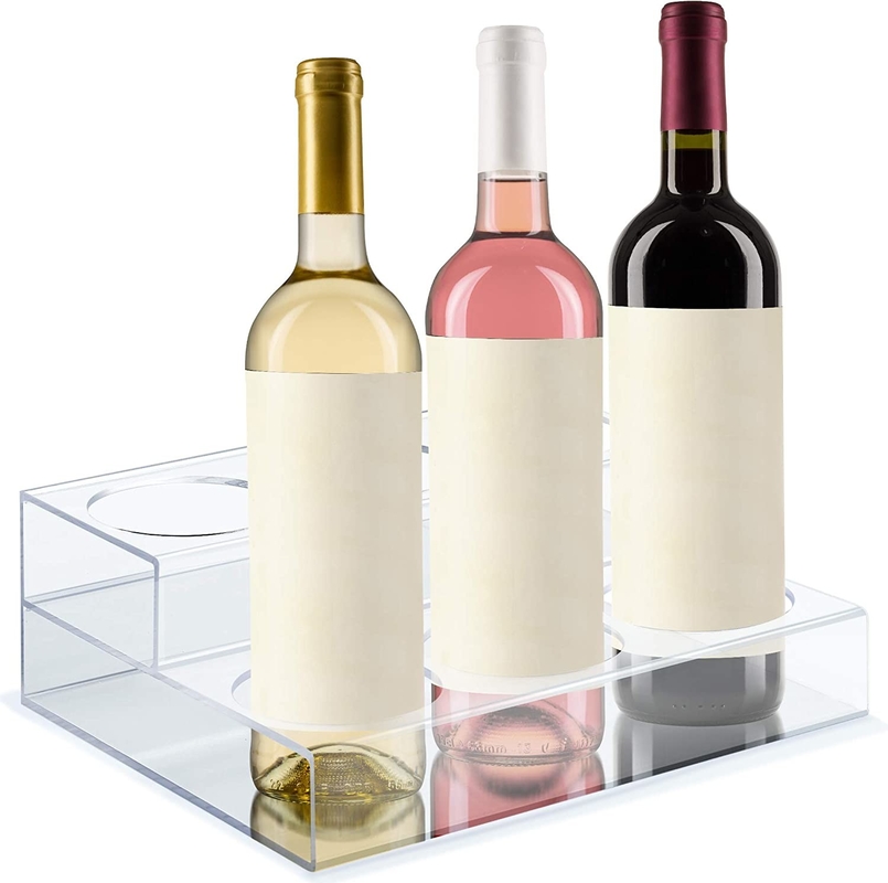 Acrylic Clear Wine Bottle Holder , PMMA Coffee Syrup Rack