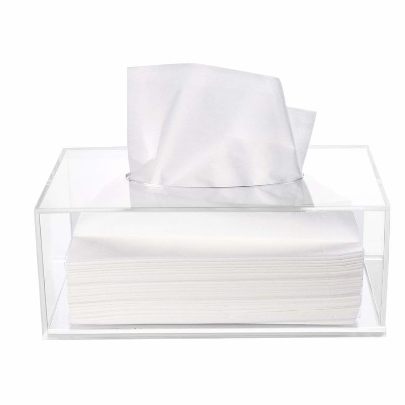 Top Opening Clear Acrylic Tissue Dispenser Paper Towel Box High Flatness