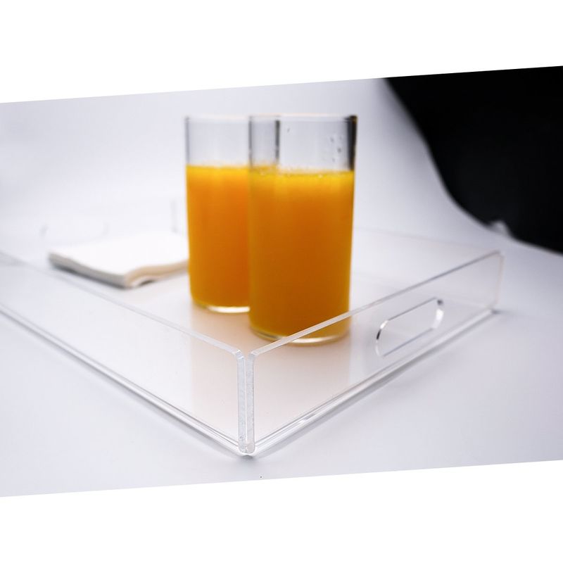 Clear Acrylic Tray Rectangular For Breakfast