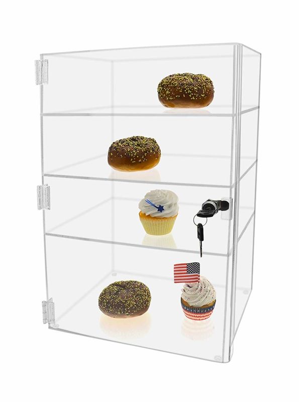 Transparent Lockable Acrylic Cupcake Display Case 2mm 3mm Thickness
