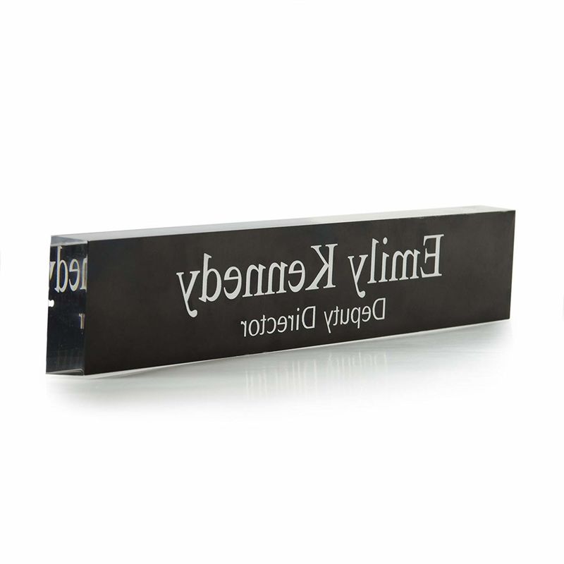 2x10 Acrylic Desk Wedge Name Plate Black Color Scratch Resistance