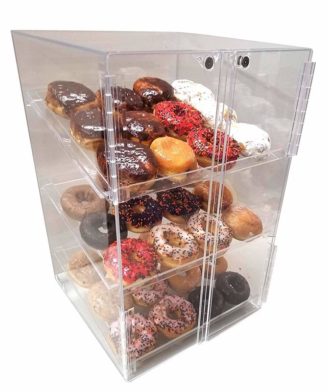 3 Tier Acrylic Cupcake Display Case Scratch Resistant For Self Serve Pastry
