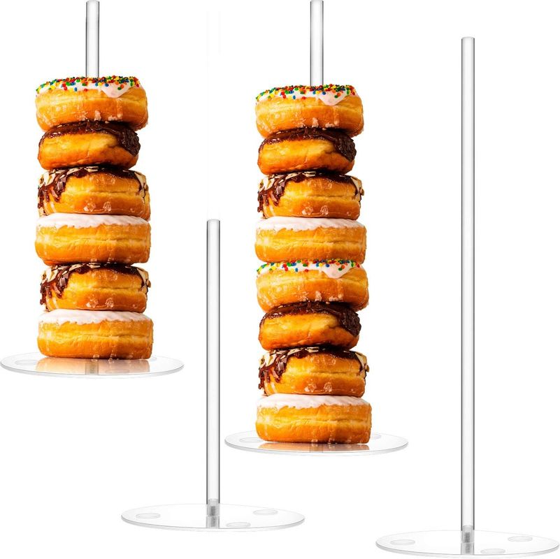 Customizable Acrylic Donut Stand Laser Cutting For Bridal Shower Event