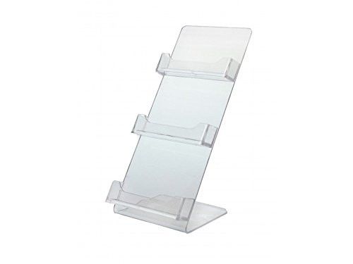 3 Slot Acrylic Clear Board Acrylic Business Card Holder Display Multi Segments