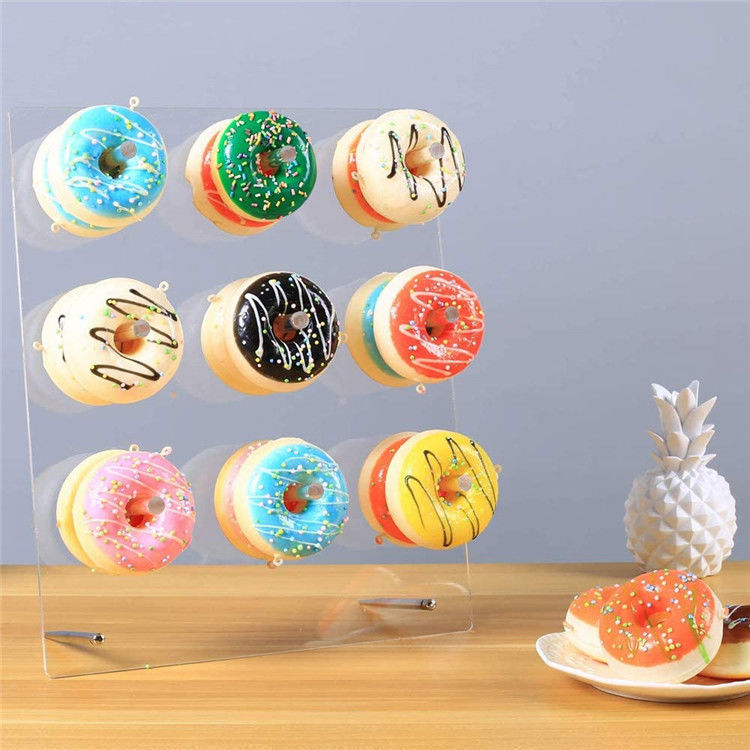 Clear Handmade Acrylic donut holder stand For Cake Shop Wedding Party
