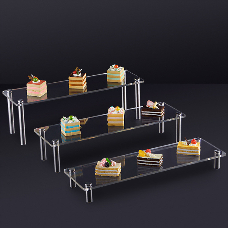 RoHS Certificated 3 Tiers Acrylic Dessert Display